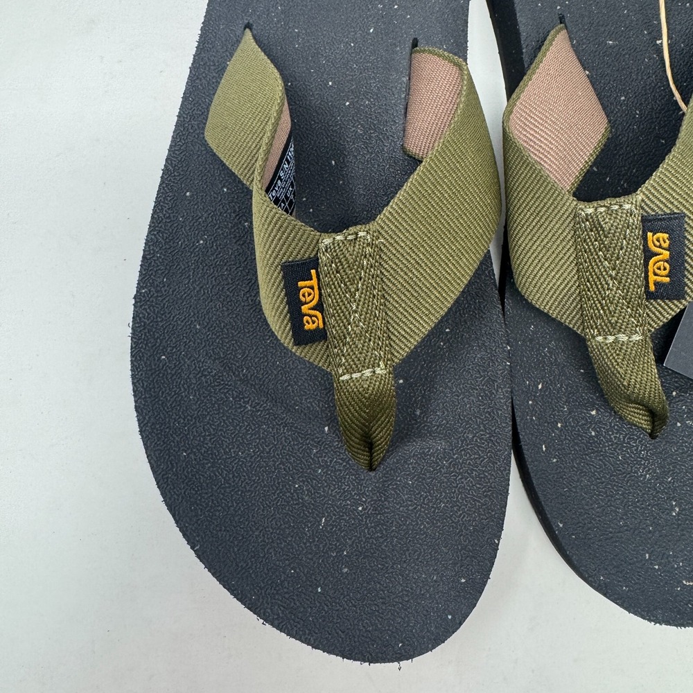 NWT Teva Reflip Flip Flops Sandal Black and Olive 1124051 Men's Size 8 - Picture 3 of 8